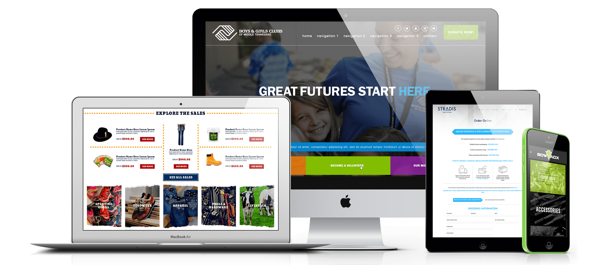 Web Design examples and web design services for small business.