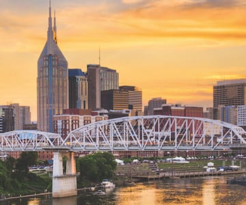 Nashville sky line photo for the Tennessee website design of JLB, noted the best web design company in Nashville, Brentwood and Franklin TN with SEO, inbound marketing, graphic design and web support services all in-house.