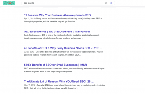 Example of SEO benefits from a website with clear content